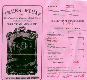 Cranbrook Musem Rail Travel, ticket & program