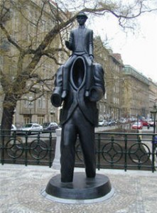 Franz kafka bronze sculpture