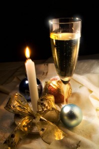 Candlewithaglassofchampaigne
